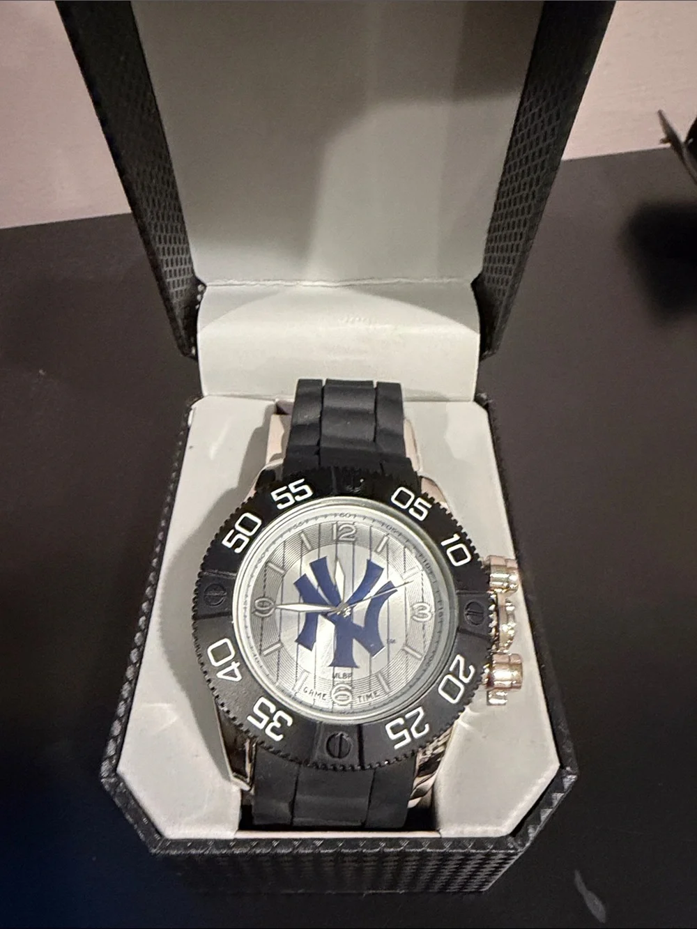 NWOT Men's Black Sports Watch with Silicone Band